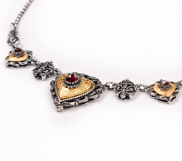 Halskette mit drei Herzen in Echtsilber von Chiemsee Goldschmiede Prien