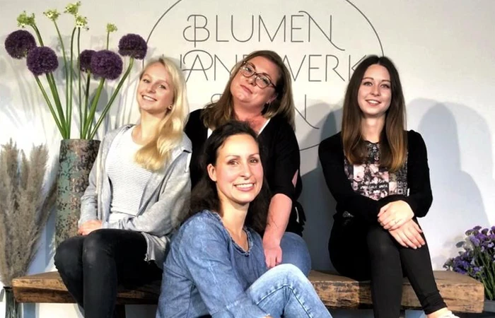 Team mit Inhaberin Veronika Kuhn von Blumenhandwerk Prien am Chiemsee 