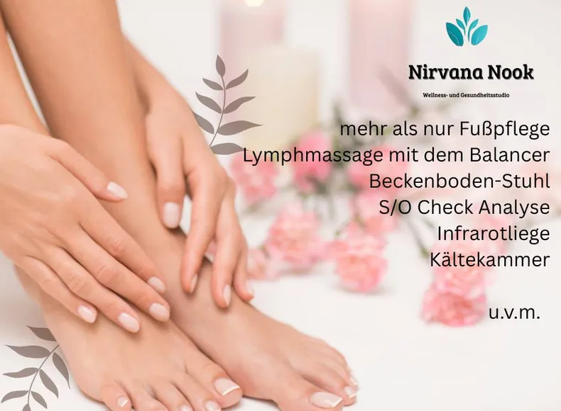 Nirvana Nook in Prien am Chiemsee bietet nicht nur professionelle Fußpflege , sondern auch Kältekammer, Infrarotliege, Beckenbodenstuhl gegen Inkontinenz und mehr